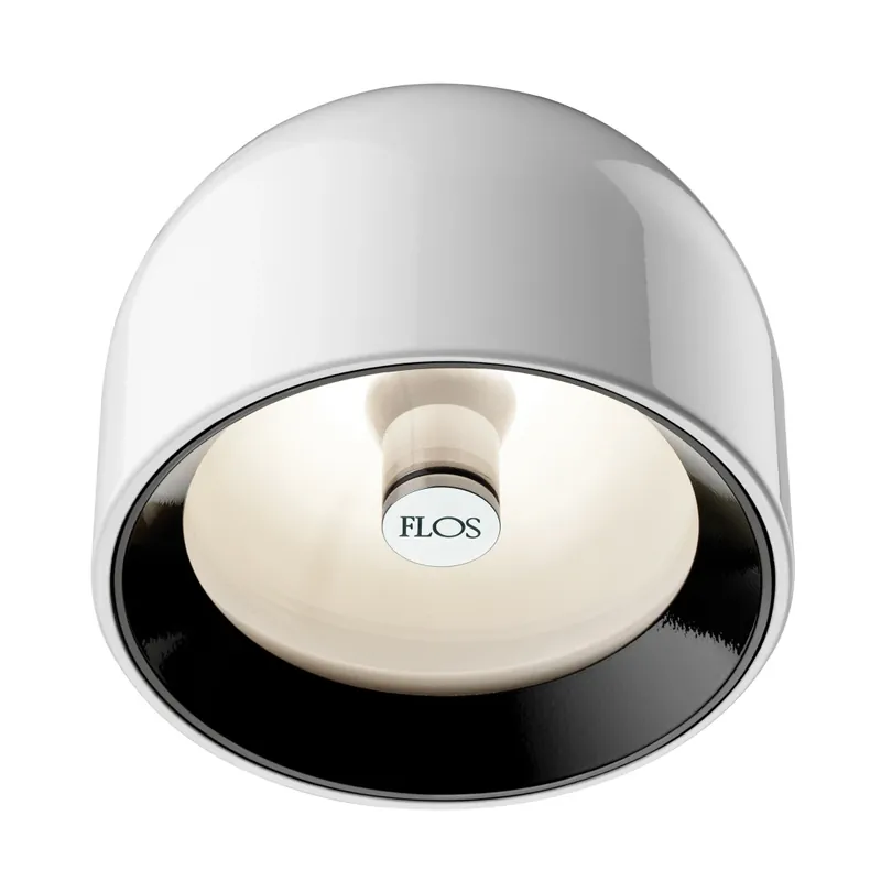 Flos Wan C/W, designové svítidlo, 1x33W, bílá, černý + zelený kroužek, čiré sklo, prům.11,5cm Nakupujte Hned