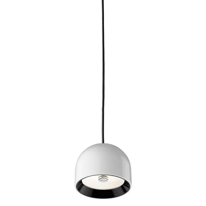 Super Cena Flos Wan S, designové závěsné svítidlo, 1x33W, bílá, černý + zelený kroužek, bílé sklo, prům.11,5cm