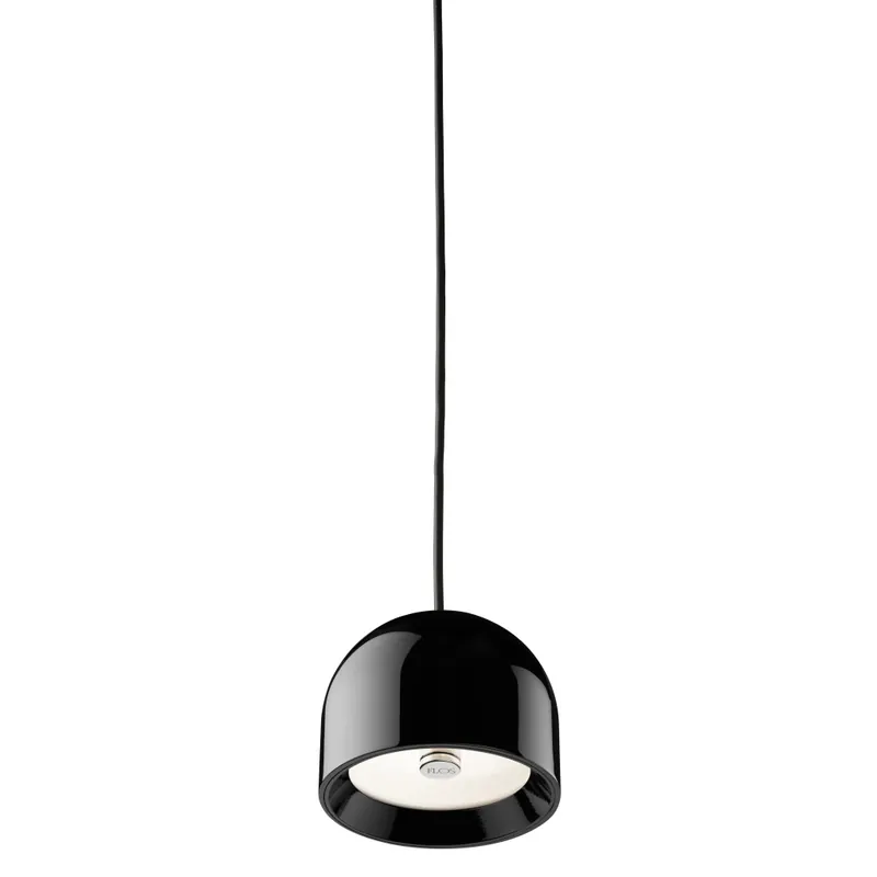 Vysoce Kvalitní Flos WanS, designové závěsné svítidlo, 1x33W, černá, černý + zelený kroužek, čiré sklo, prům.11,5cm