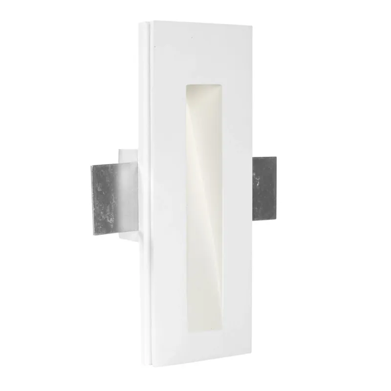 Oblíbený Linea Light Gypsum_WF2, obdélníkové zapuštěné svítidlo do stěny ze sádry, 2W LED 3000K, 19x7cm