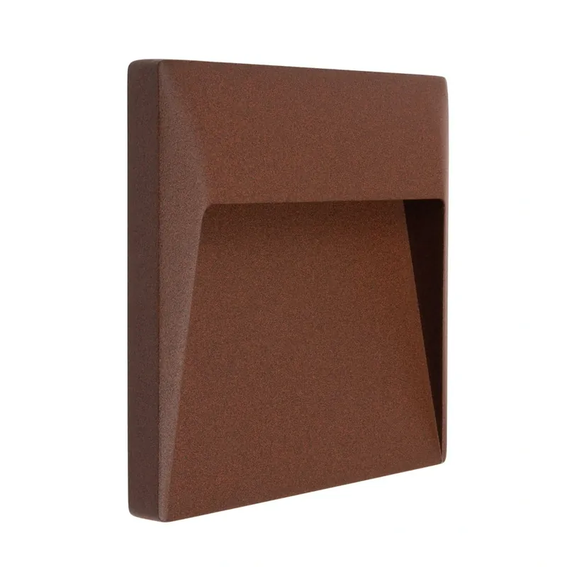Poslední Šance Linea Light Envelope_W Wall-Recessed, hnědé nástěnné svítidlo, 7W LED 3000K, 17x16,8cm, IP65