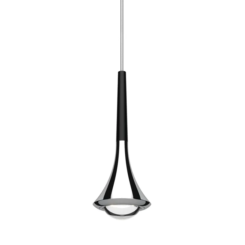 Lodes Rain cluster, závěsné svítidlo ve tvaru kapky chrom/černá, 1x11W LED 3000K stmívatelné, výška 21cm Horká Nabídka