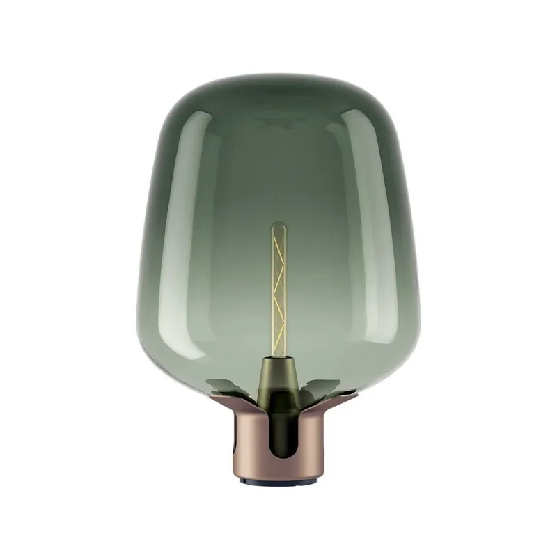Výprodej Lodes Flar large, lampa z tyrkysového skla a terra základny se stmívačem, 1x25W E27, výška 62,5cm