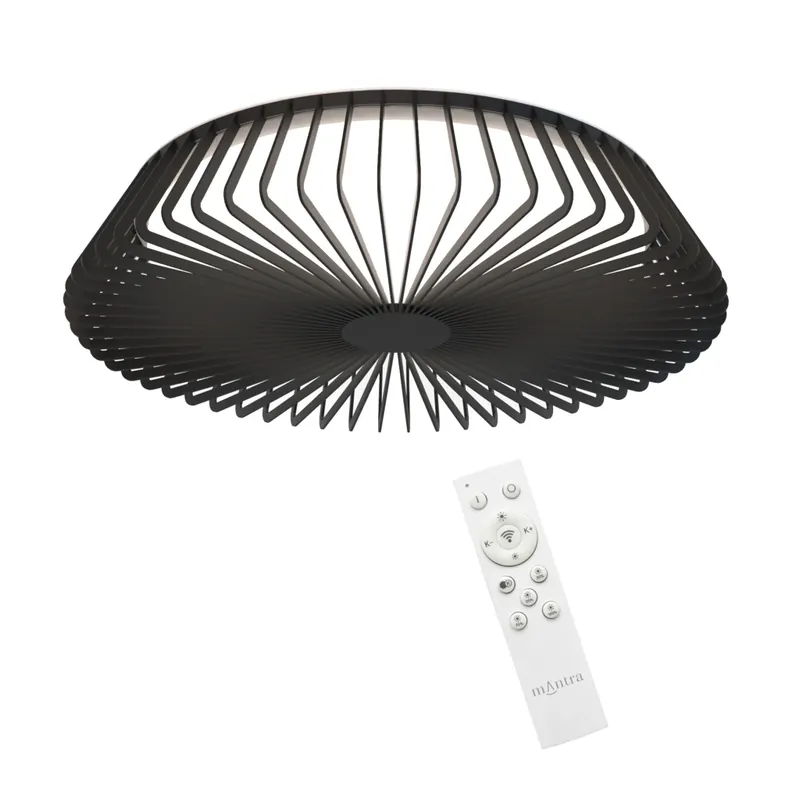 Mantra Himalaya, černé stropní svítidlo s dálkovým ovladačem LED 80W 2700K-5000K, průměr 63cm Cenový Hit