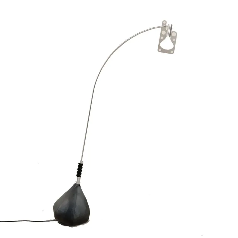 Cenová Bomba Axolight Bul-bo, industriální stojací lampa se stmívačem, 15,3W LED 2700K, hliník/černá, výška 233cm