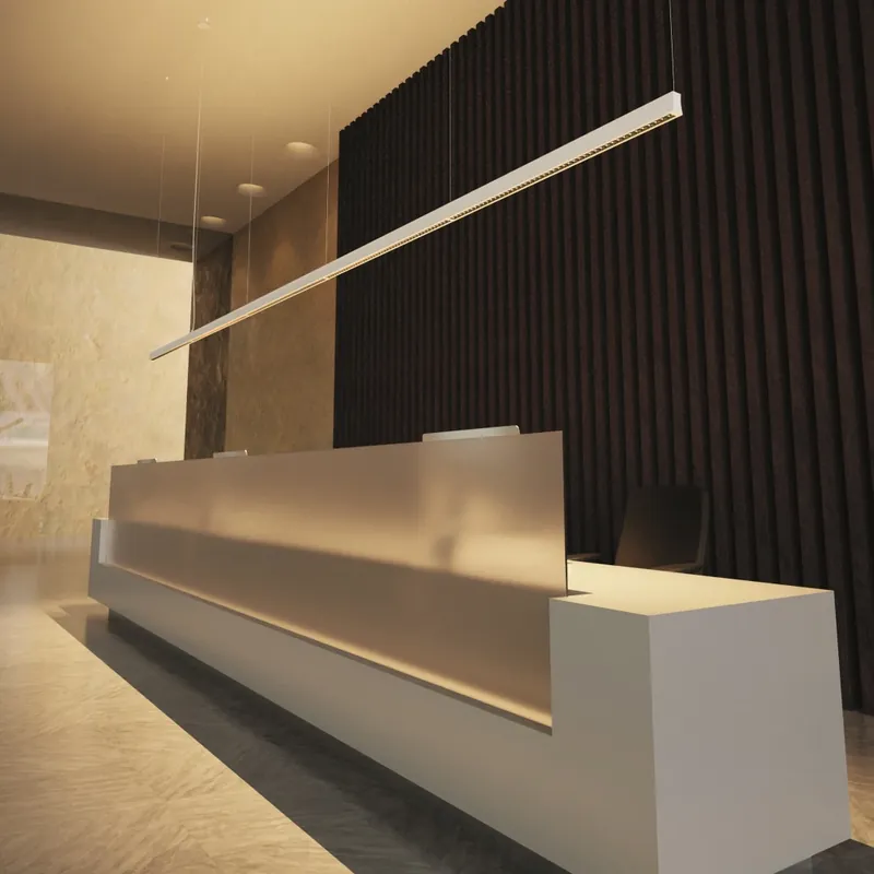 Tovární Cena Mantra Hanok, lineární bílé závěsné svítidlo LED 190W 3000K 50°, délka 600cm