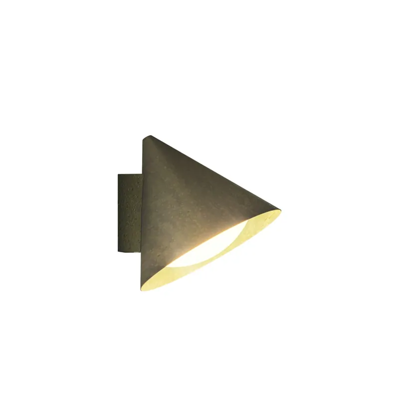 Originální Il Fanale Cone, venkovní nástěnné svítidlo antická mosaz/bílé sklo, 1xE27 max 15W, prům. 25cm, výška 24cm, IP55