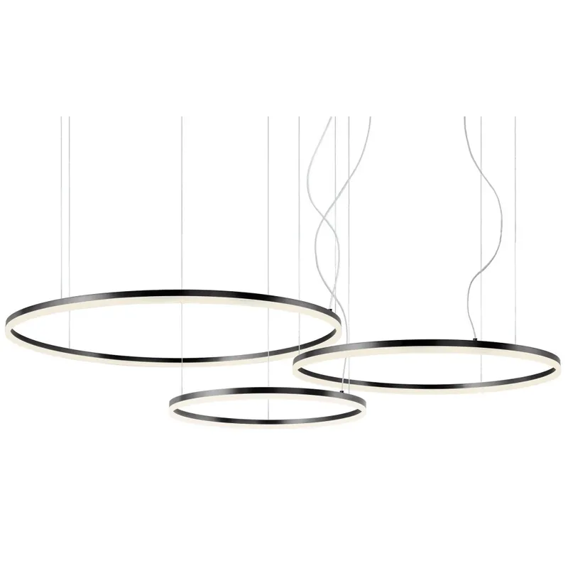 Značkový Redo Orbit direct, závěsné kruhové svítidlo, 40,5+55+68W LED 4000K stmívatelné TRIAC, černá, prům. 60+80+100cm