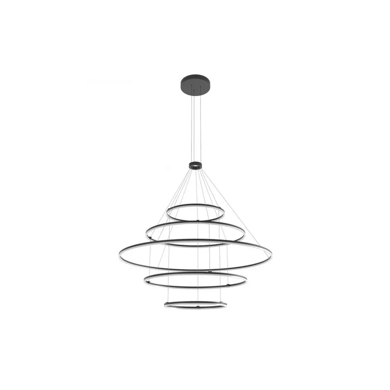 Kup Teď Redo Orbit direct, závěsné kruhové svítidlo, 286W LED 4000K stmívatelné TRIAC, černá, prům. 150+100+100+60+60cm