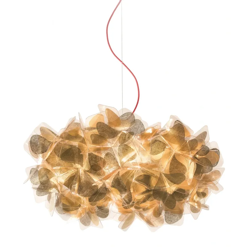 Slamp Clizia Mama Non Mama Gold Medium, designové svítidlo s červeným kabelem, 2x12W E27, prům. 53cm Nejprodávanější