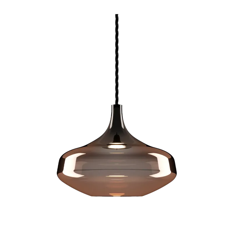 Finální Výprodej Lodes Nostalgia large glossy bronze, bronzové sklo/černý závěs, 11W LED 2700K, prům. 28cm
