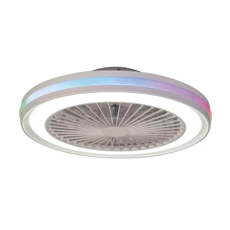 Bezpečná Platba Mantra Gamer, ventilátor se svítidlem LED 40W RGBW, dálkový ovladač, bílá, průměr 46,6cm