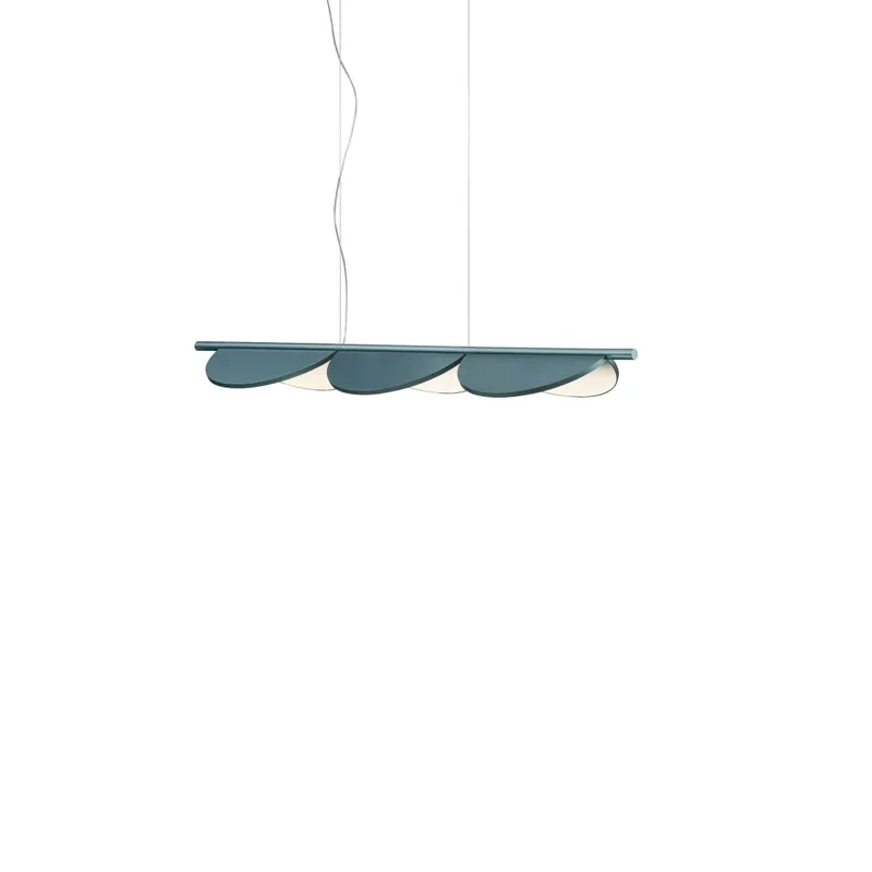 Flos Almendra S3, závěsné svítidlo, modrá metalizovaná, 45W 2700K stmívatelné, 128cm Must-Have