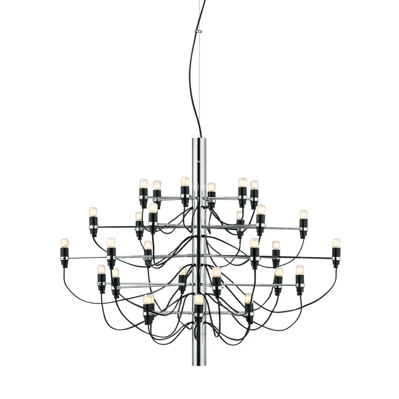 Flos 2097-30, luxusní chromový lustr, 30x15W E14 mléčná, prům. 88cm, výška 72cm Aktuální