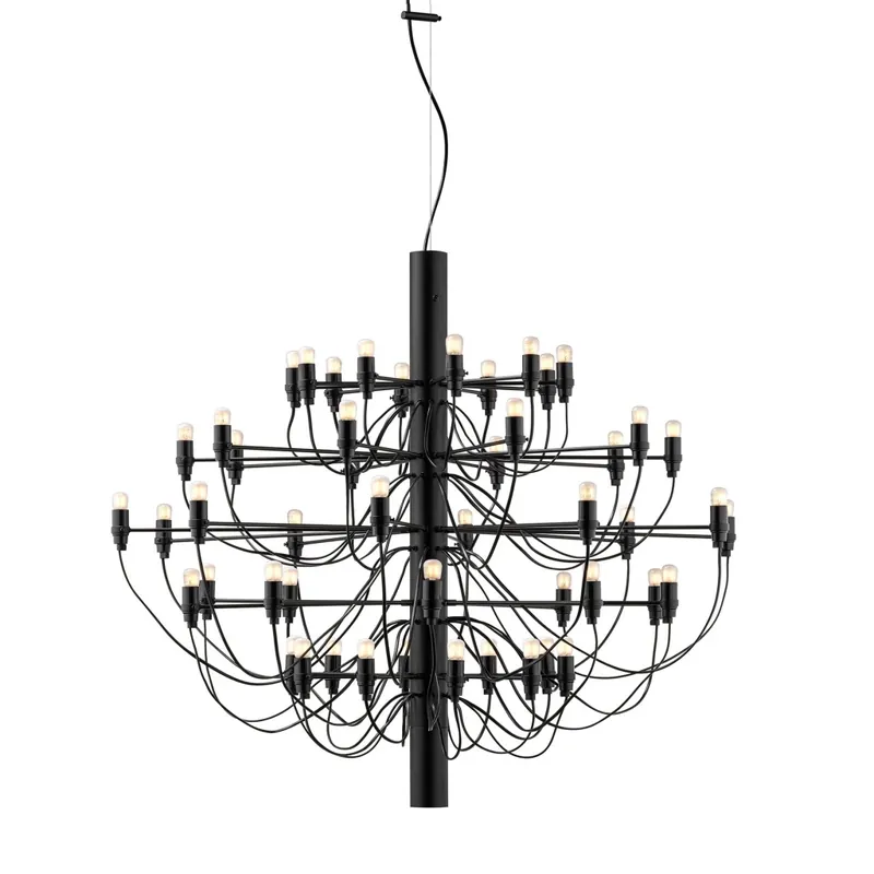 Cenový Hit Flos 2097-50, luxusní matně černý lustr, 50x15W E14 mléčná, prům. 100cm, výška 88cm