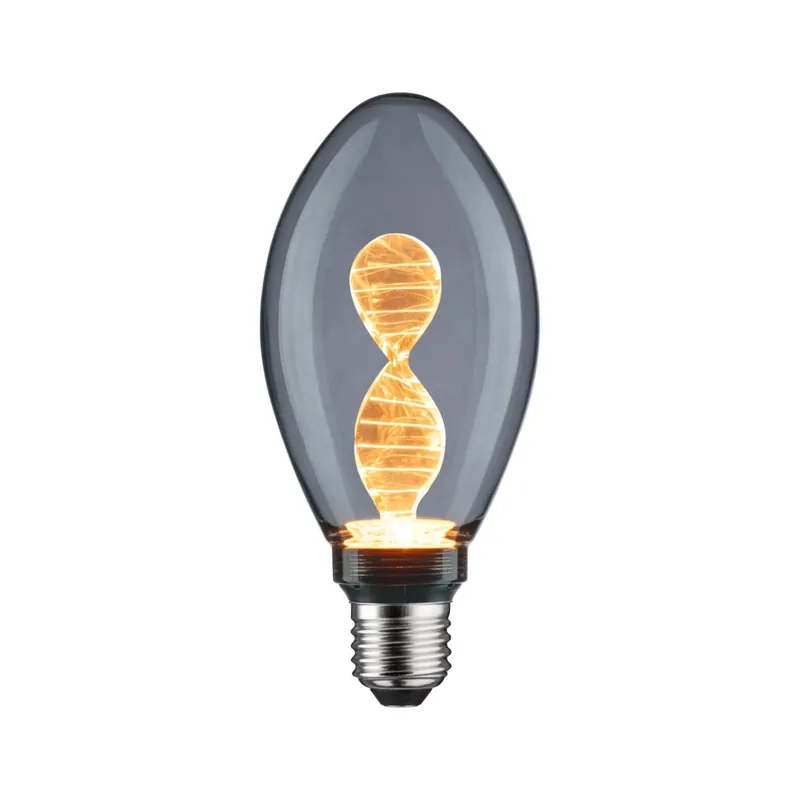 Ověřený Paulmann Helix Inner Glow, kouřová dekorativní žárovka E27 LED 3,5W 1800K, průměr 7,5cm