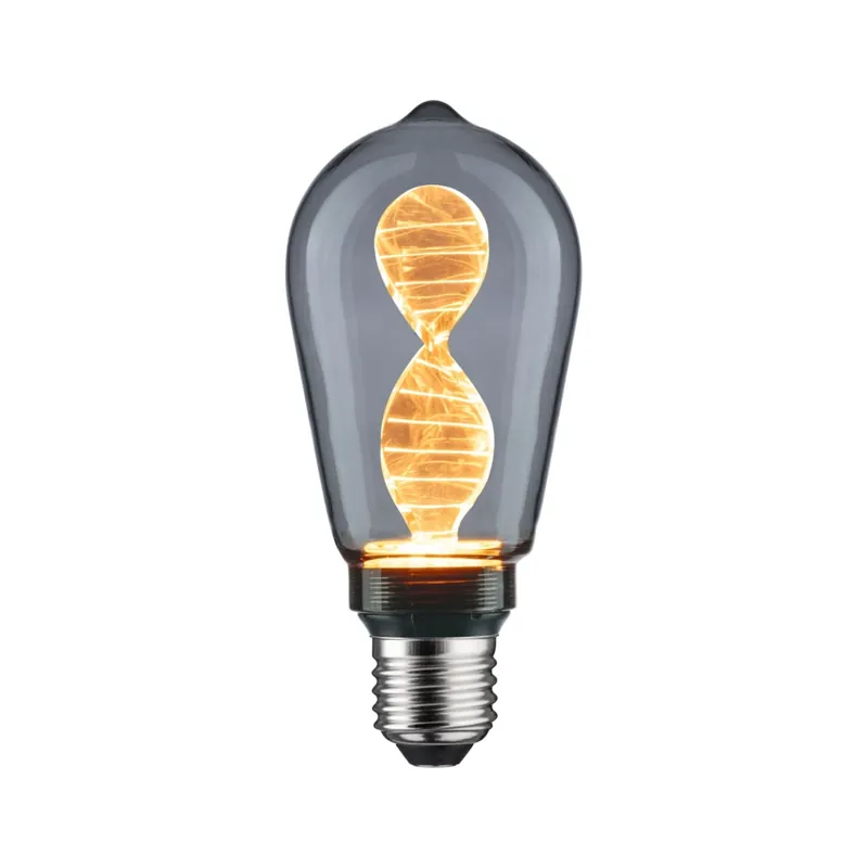 Ověřený Paulmann Helix Inner Glow, kouřová dekorativní žárovka E27 LED 3,5W 1800K, průměr 6,4cm