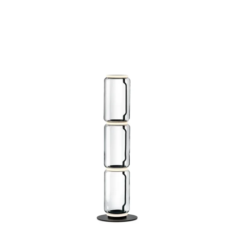 Expresní Doručení Flos Noctambule F3 Low Cylinders Small Base, stojací lampa ze skla se stmívačem, 4x9W LED 2700K, výška 140cm