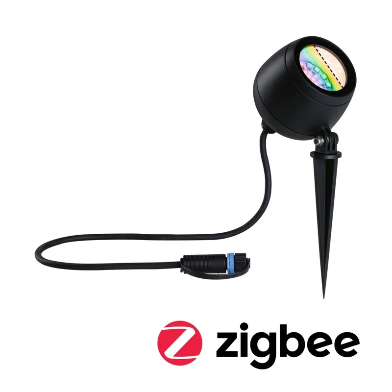 Paulmann Plug&Shine Kikolo, zahradní reflektor s trnem 6,2W LED RGBW, antracit, IP65, ZigBee Sezónní Sleva