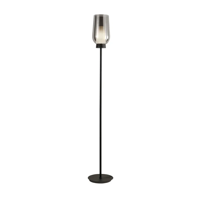 Top Prodej Mantra Nora, stojací lampa 1xE27 kouřové sklo/černý mramor, výška 165cm