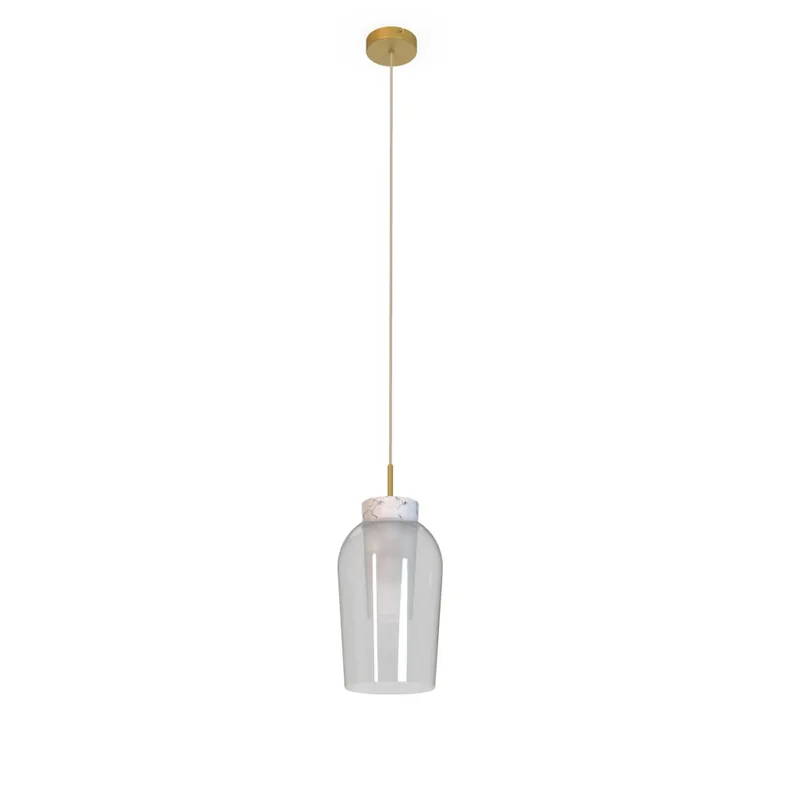 Must-Have Mantra Nora, závěsné svítidlo 1xE27 čiré sklo/bílý mramor, průměr 18cm