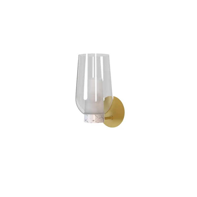 Mantra Nora, nástěnné svítidlo 1xE27 čiré sklo/bílý mramor, průměr 18cm Nízká Cena