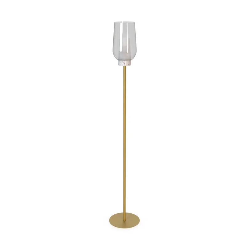 Mantra Nora, stojací lampa 1xE27 čiré sklo/bílý mramor, výška 165cm Originální
