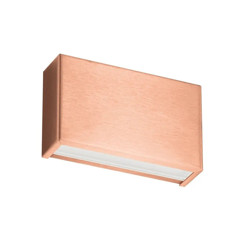 Hit Sezóny Linea Light Box_W, měděné nástěnné svítidlo se svícením nahoru/dolů, 10W LED 3000K, délka 13,9cm