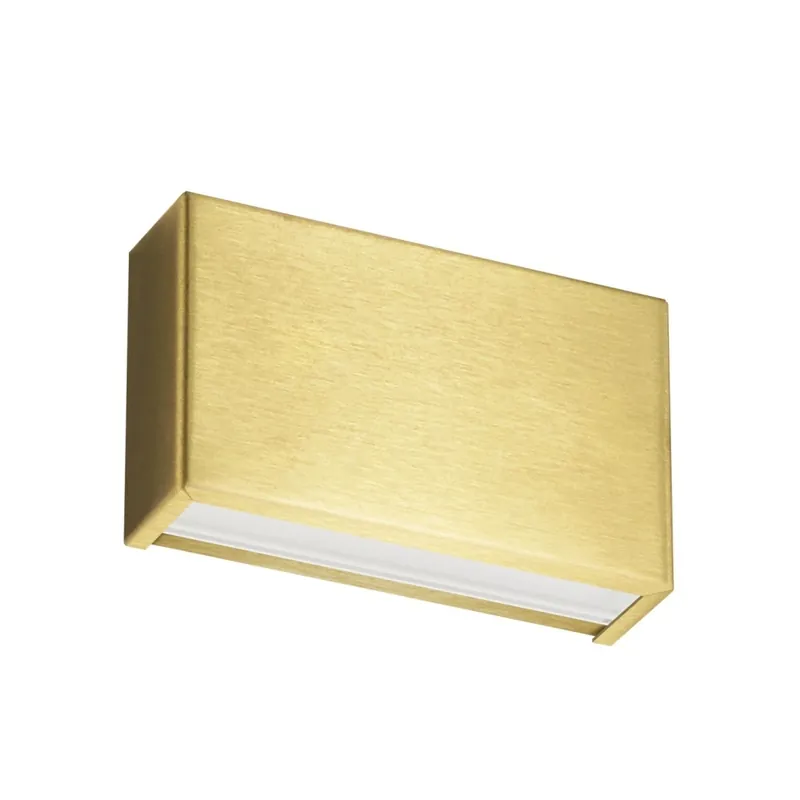 Linea Light Box_W, mosazné nástěnné svítidlo se svícením nahoru/dolů, 10W LED 2700K, délka 13,9cm Výprodej