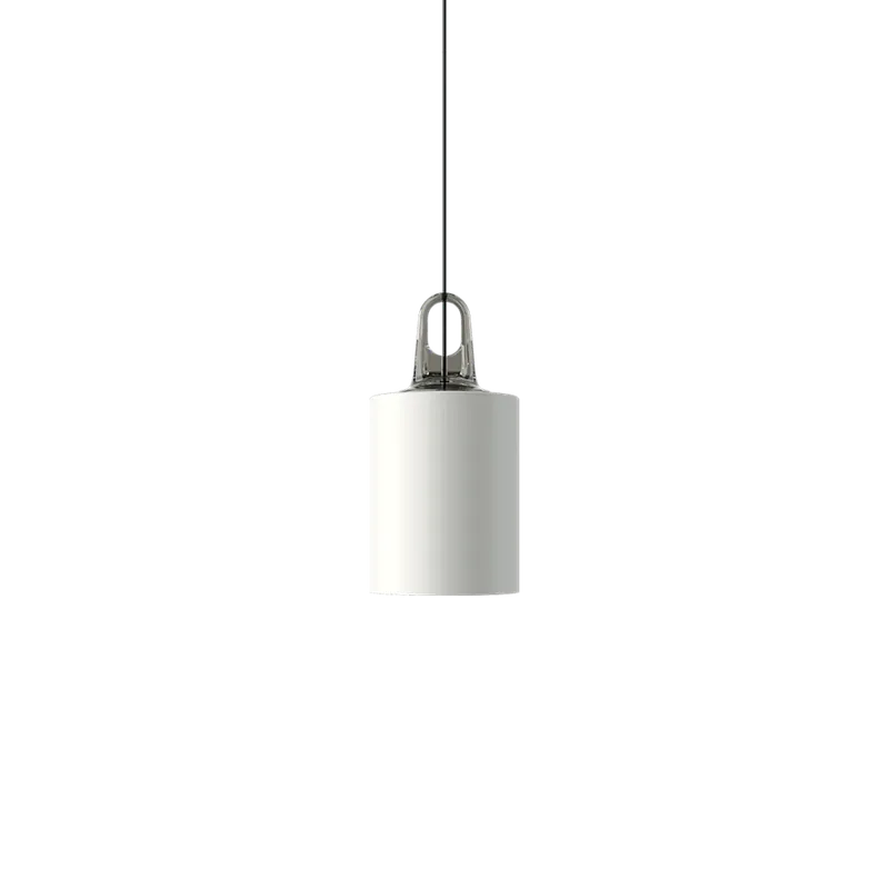 Akce Lodes Jim Cylinder cluster, bílé svítidlo s šedým hákem, 1x25W LED E27, prům. 17,5cm