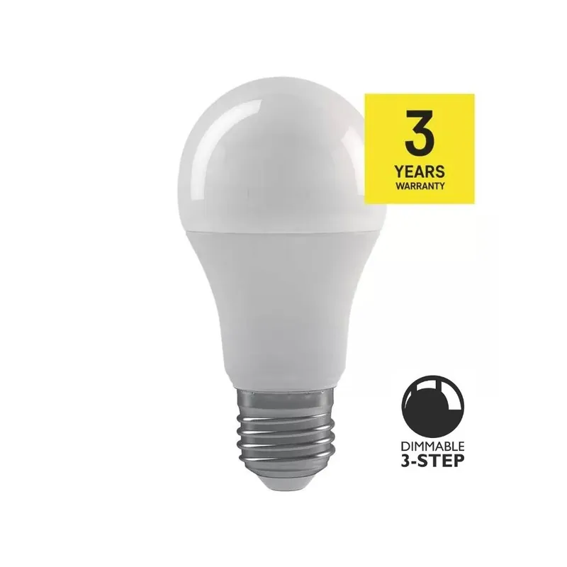 Víkendová Akce LED žárovka, 10,5W E27 2700K, náhrada za 75W žárovku, tříkrokové stmívání