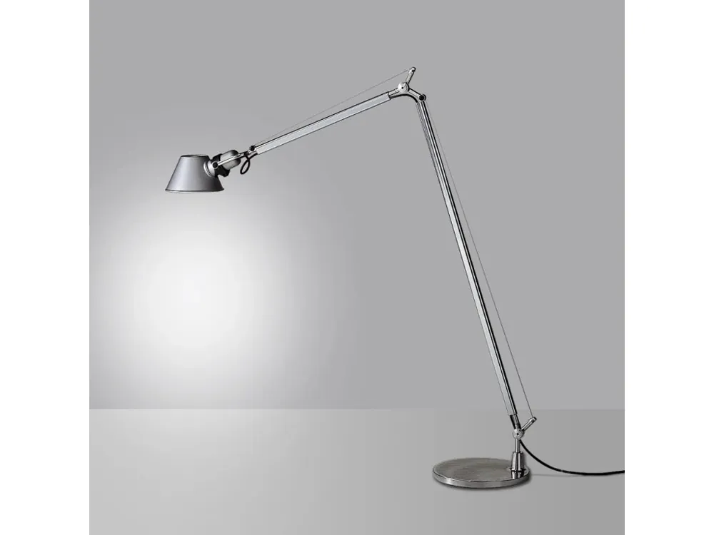 Tovární Cena Artemide Tolomeo Floor, Designová stojací lampa s vypínačem, leštěný hliník 1xE27