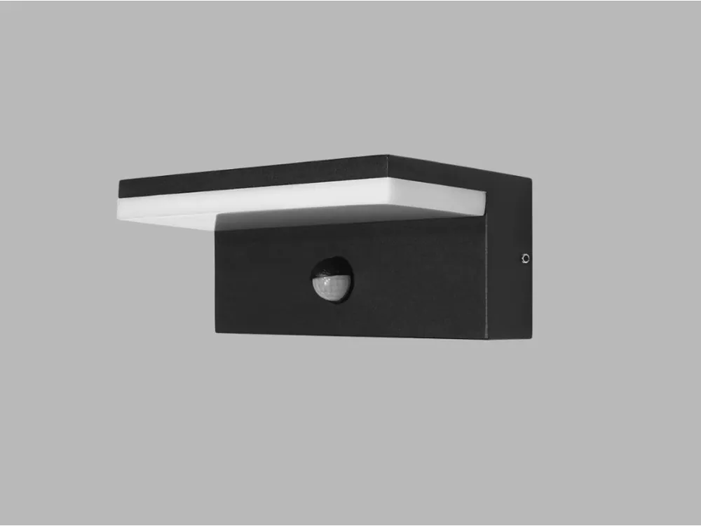 Autentický LED2 HUGO II, NÁSTĚNNÉ SVÍTIDLO SE SENZOREM POHYBU, IP54 ANTRACIT 9W, 2CCT 3000K/4000K