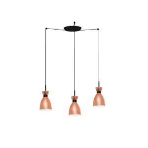 FARO BARCELONA RETRO 3L, ZÁVĚSNÉ SVÍTIDLO, MĚĎ 3xE14 Sleva