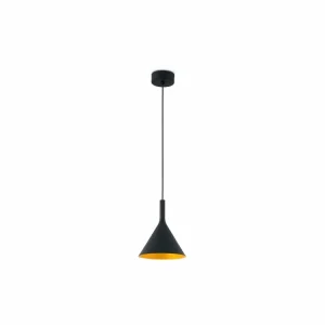 Oblíbený FARO BARCELONA PAM 165, ZÁVĚSNÉ SVÍTIDLO, ČERNÁ/ZLATÁ 11W 3000K