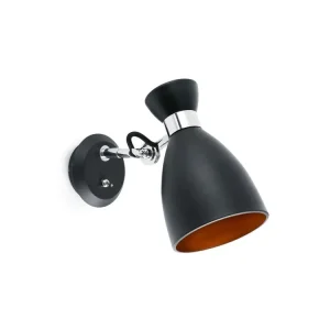 FARO BARCELONA RETRO, NÁSTĚNNÁ LAMPA, ČERNÁ/MĚĎ 1xE14 Horká Nabídka