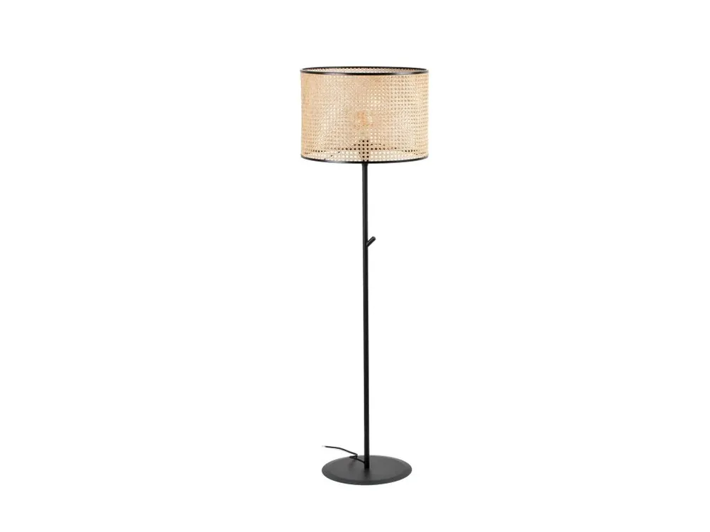 FARO BARCELONA MAMBO, STOJACÍ LAMPA, ČERNÁ/RATAN 1xE27 Kup Teď