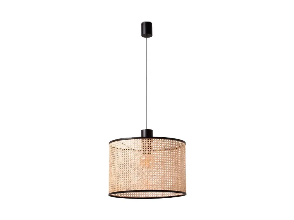 FARO BARCELONA MAMBO 450, ZÁVĚSNÁ LAMPA, ČERNÁ/RATAN 1xE27 Nakupujte Hned