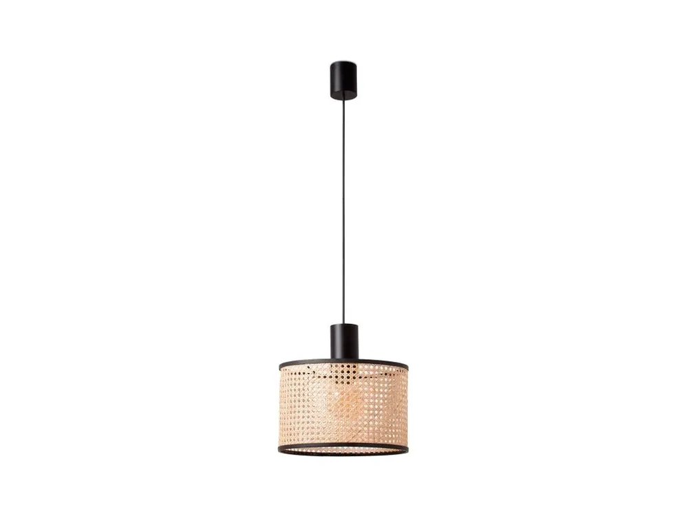 Tovární Cena FARO BARCELONA MAMBO 320, ZÁVĚSNÁ LAMPA, ČERNÁ/RATAN 1xE27