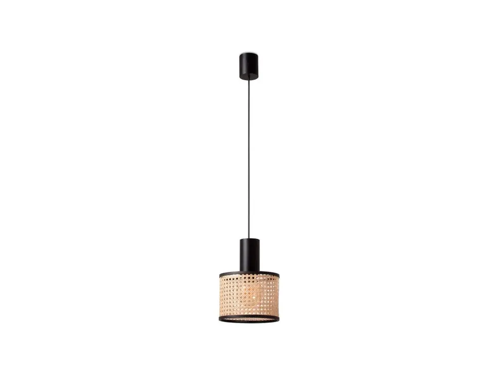 Vrácení Zdarma FARO BARCELONA MAMBO 210, ZÁVĚSNÁ LAMPA, ČERNÁ/RATAN 1xE27