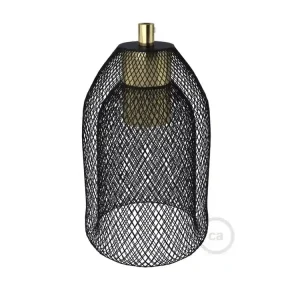 Pouze Dnes CREATIVE CABLES - Ghostbell Kovové klecové stínidlo (černá+mosaz/měď)