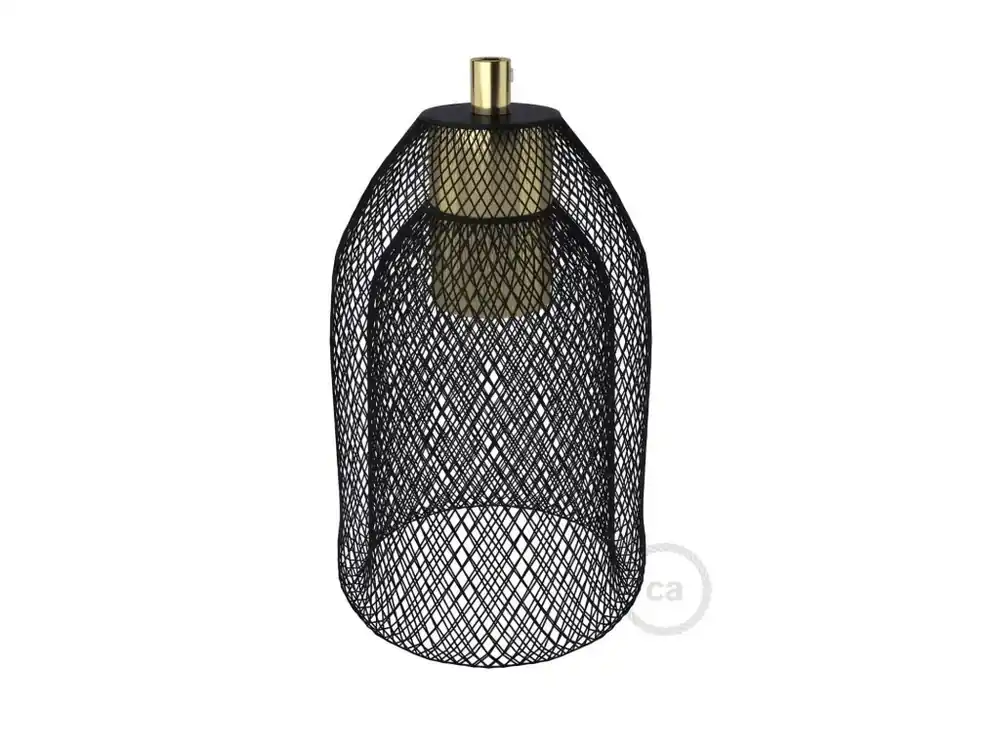 Pouze Dnes CREATIVE CABLES - Ghostbell Kovové klecové stínidlo (černá+mosaz/měď)