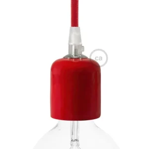 Oblíbený CREATIVE CABLES - Keramická objímka E27 (červená, oranžová, žlutá, zelená)