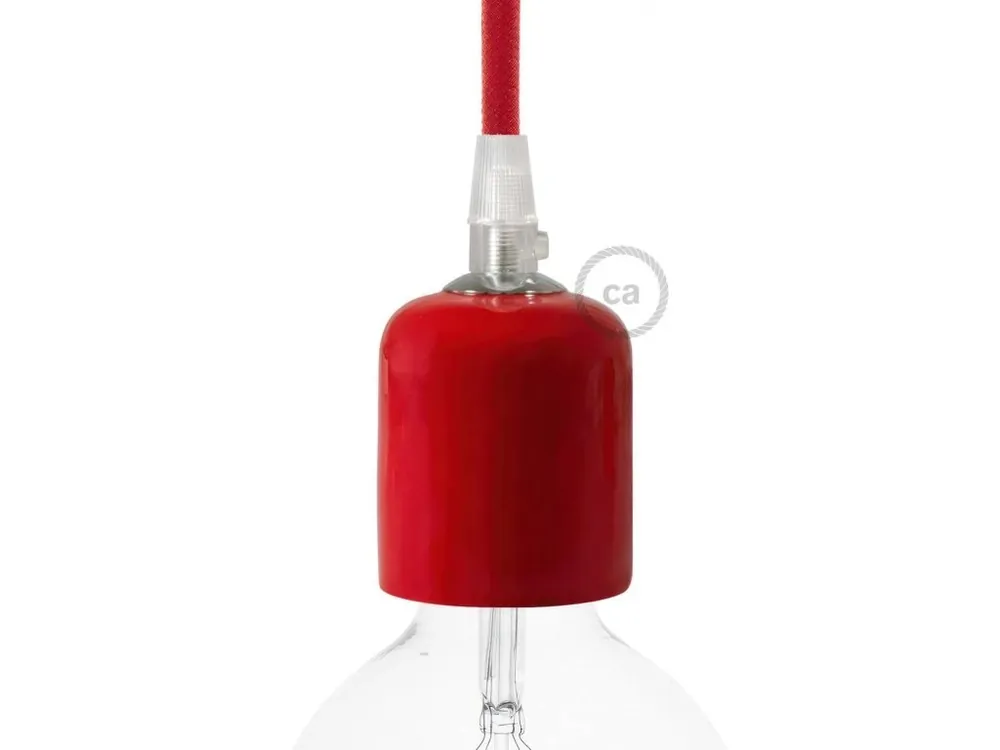 Oblíbený CREATIVE CABLES - Keramická objímka E27 (červená, oranžová, žlutá, zelená)