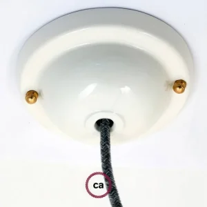 CREATIVE CABLES - Keramická stropní rozeta (bílá/bílá s efektem prasklin) Akční Cena