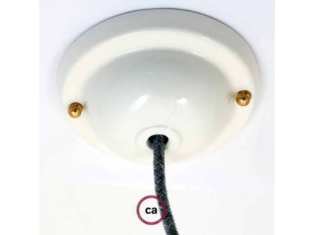 CREATIVE CABLES - Keramická stropní rozeta (bílá/bílá s efektem prasklin) Akční Cena