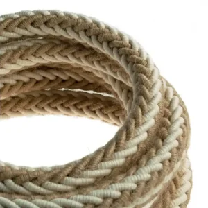 CREATIVE CABLES - 2XL Elektrický kabel 2x0,75 potažený jutou a bavlnou, průměr 24 mm Novinka