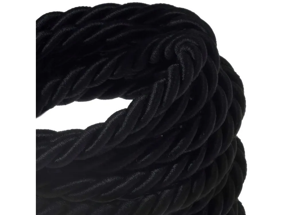 CREATIVE CABLES - 2XL Elektrický kabel 3x0,75 potažený textilií, průměr 24 mm (černá) Výprodej