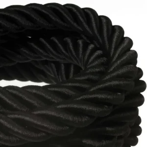 Značkový CREATIVE CABLES - 3XL Elektrický kabel 3x0,75 potažený textilií, průměr 30 mm (černá)