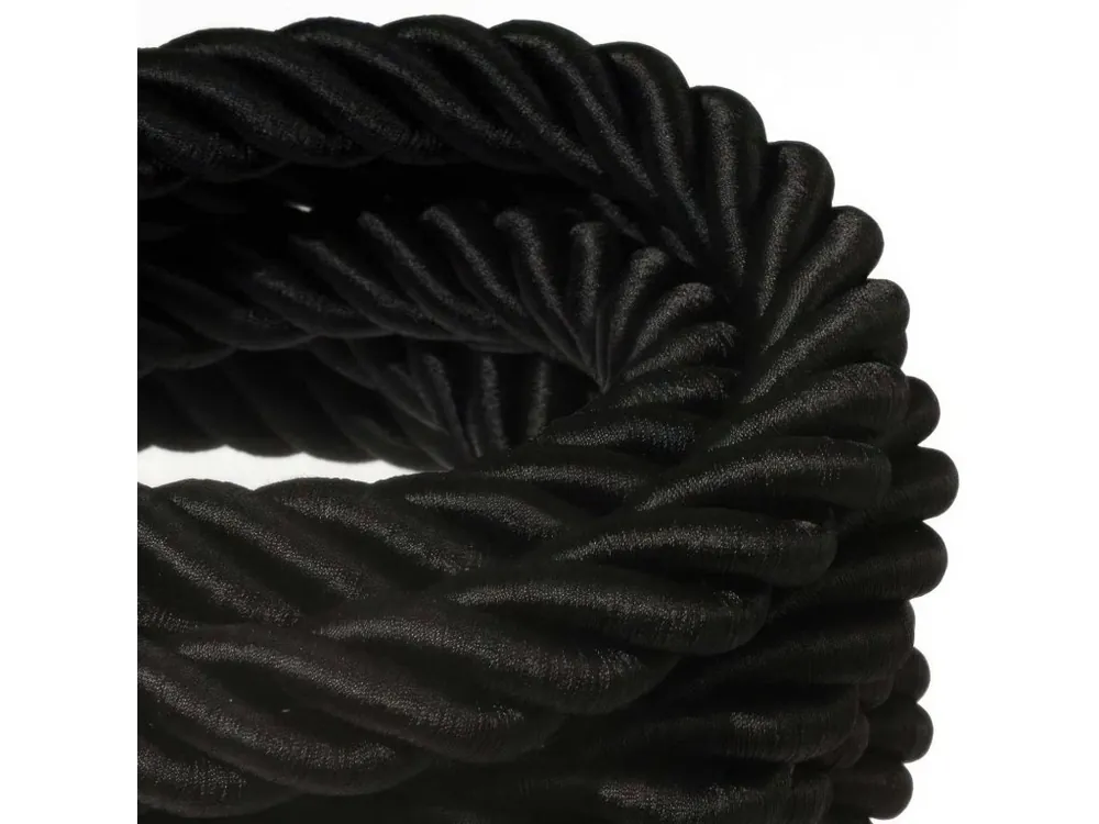 Značkový CREATIVE CABLES - 3XL Elektrický kabel 3x0,75 potažený textilií, průměr 30 mm (černá)